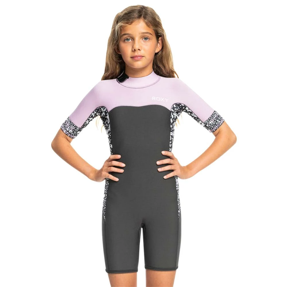 Roxy Girl's 2mm Swell Series Short Sleeve Back Zip Springsuit 3 Roxy Girl's 2mm Swell Series Short Sleeve Back Zip Springsuit