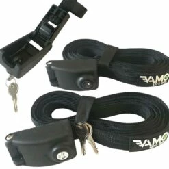VAMO 14' LOCKING TIE DOWN STRAPS W/ INTERWOVEN BRAIDED STEEL CABLES