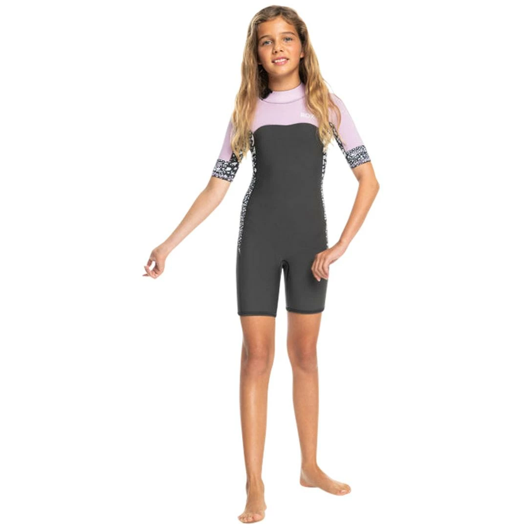 Roxy Girl's 2mm Swell Series Short Sleeve Back Zip Springsuit 6 Roxy Girl's 2mm Swell Series Short Sleeve Back Zip Springsuit - Image 4