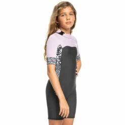 Roxy Girl's 2mm Swell Series Short Sleeve Back Zip Springsuit 11 Roxy Girl's 2mm Swell Series Short Sleeve Back Zip Springsuit -Surfing Equipment Sales Shop ERGW503017 5