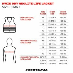 Airhead Youth Orca Neolite Kwik-Dry CGA Life Vest - 50-90 LBS 7 Airhead Youth Orca Neolite Kwik-Dry CGA Life Vest - 50-90 LBS -Surfing Equipment Sales Shop orca size chart1